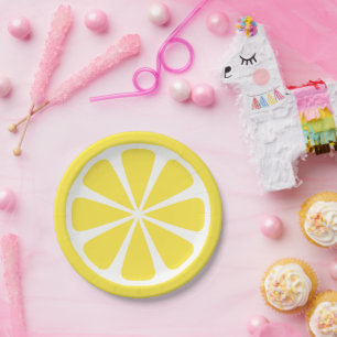 Lemon Slice Yellow Summer Party Paper Plate