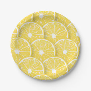 Lemon slices paper plate