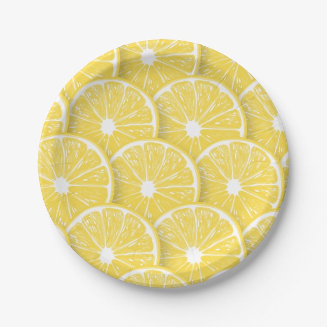 Lemon slices paper plate (Front)