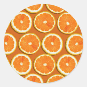 Lemon Slices Pattern Classic Round Sticker