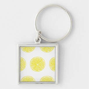 Lemon slices pattern design key ring