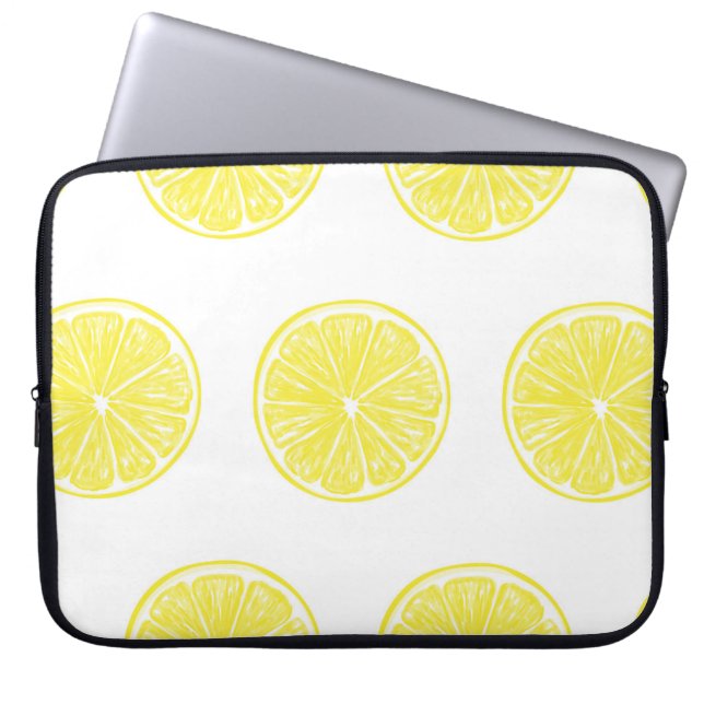 Lemon slices pattern design laptop sleeve (Front)