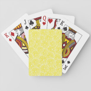 Lemon slices pattern design playing cards