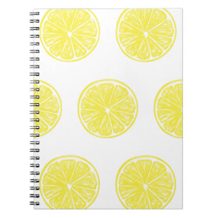 Lemon slices pattern design spiral notebook