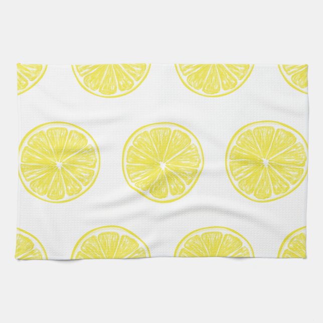 Lemon slices pattern design tea towel (Horizontal)
