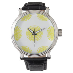 Lemon slices pattern design watch