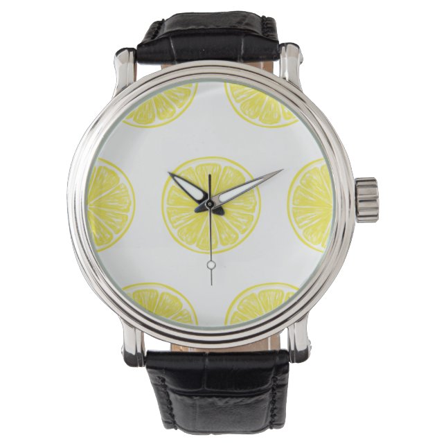 Lemon slices pattern design watch (Front)