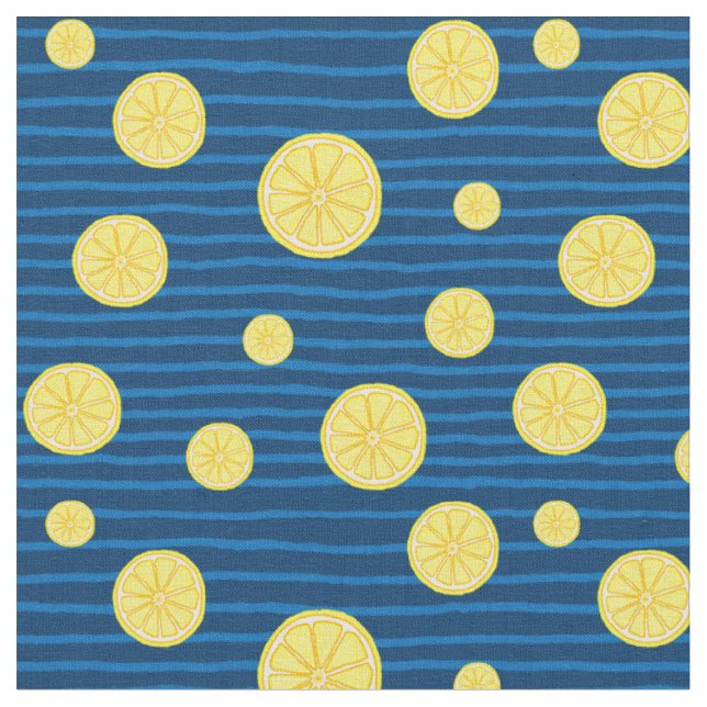Lemon slices pattern fabric (Close Up)