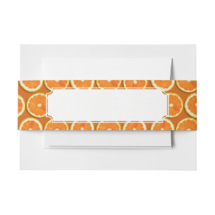 Lemon Slices Pattern Invitation Belly Band