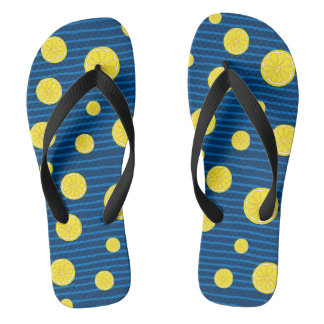 Lemon slices pattern jandals