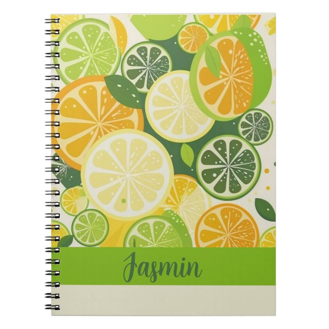 Lemon Slices Pattern Notebook (Front)