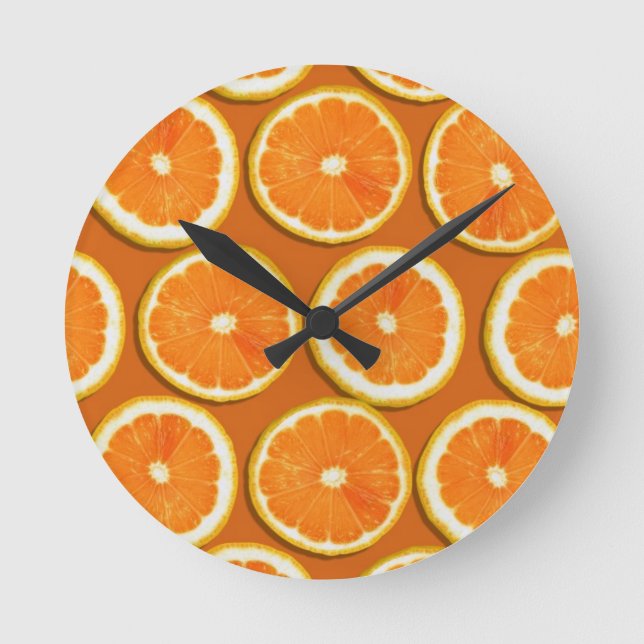 Lemon Slices Pattern Round Clock (Front)