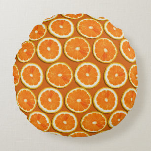 Lemon Slices Pattern Round Cushion