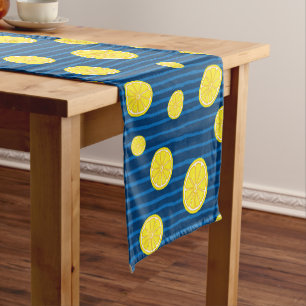 Lemon slices pattern short table runner