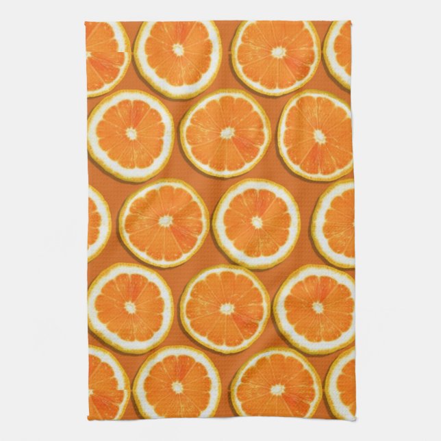 Lemon Slices Pattern Tea Towel (Vertical)