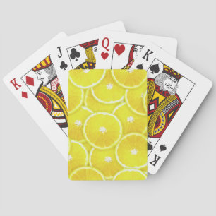 Lemon slices playing cards