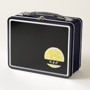 Lemon Slices Watercolor Personalised Metal Lunch Box