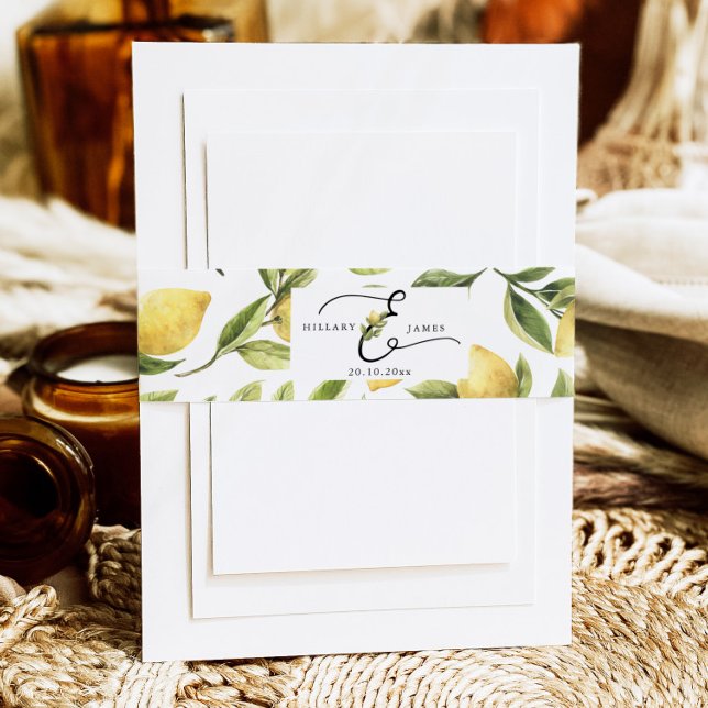 Lemon Sorrento Wedding Invitation Belly Band (Creator Uploaded)