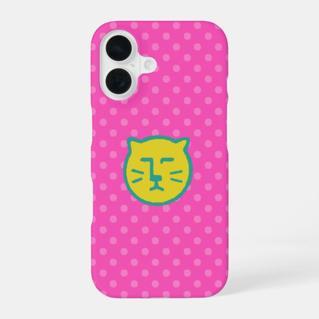 Lemon Spicy Cat iPhone 16 Case (Back)