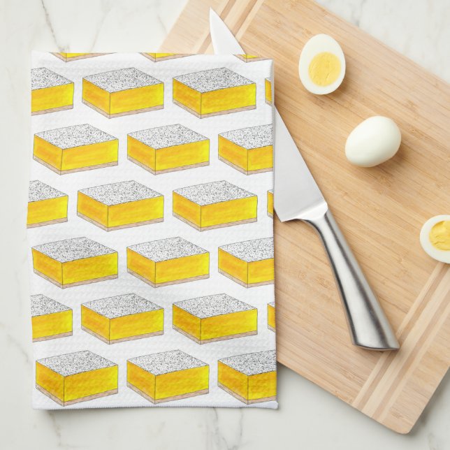 Lemon Square Bar Pastry Dessert Bake Sale Yellow Tea Towel (Quarter Fold)