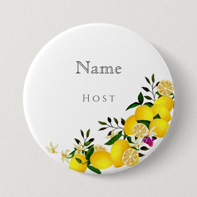 Lemon Squeeze Anniversary Name 7.5 Cm Round Badge (Front)