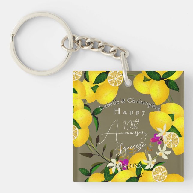 Lemon Squeeze  Key Ring (Front)