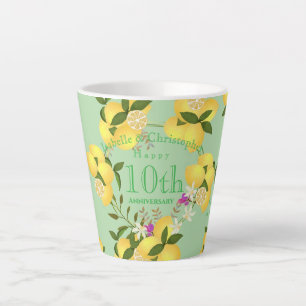 Lemon Squeeze Wedding Anniversary Green Latte Mug