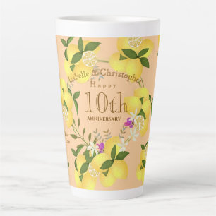 Lemon Squeeze Wedding Anniversary Peach Latte Mug