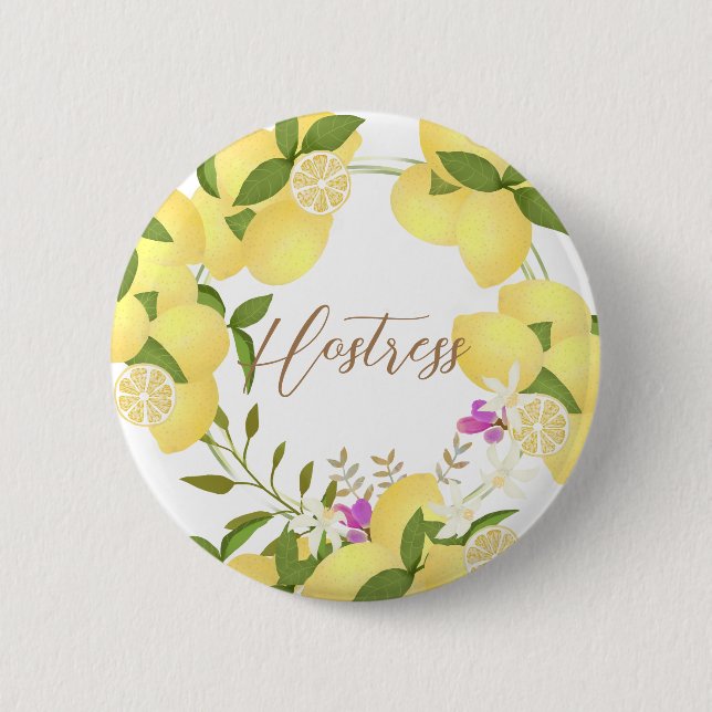 Lemon Squeeze White 6 Cm Round Badge (Front)