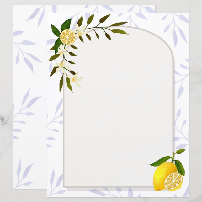 Lemon  Stationery Paper (Front/Back)