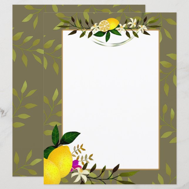 Lemon Stationery Paper (Front/Back)