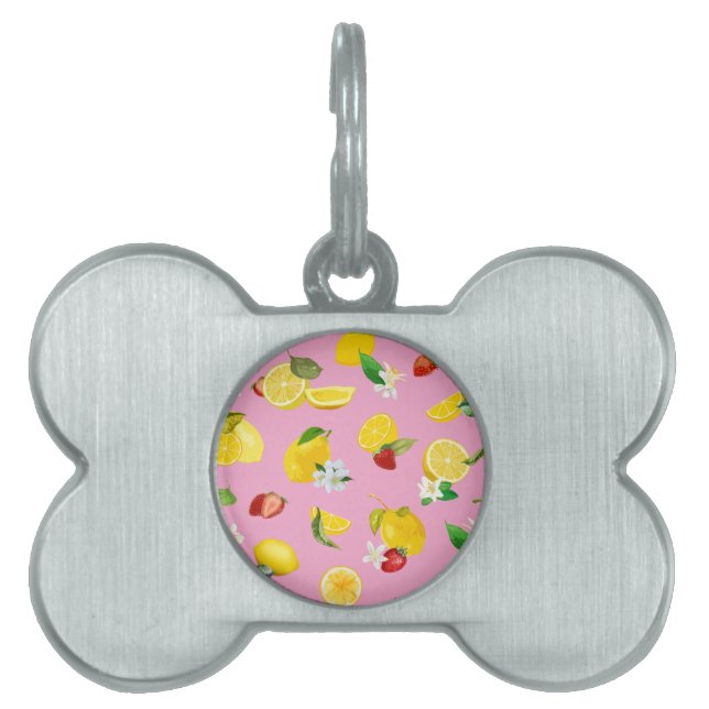 Lemon & Strawberry 1 Pet ID Tag (Front)