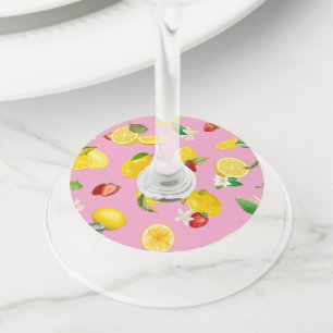 Lemon & Strawberry 1 Wine Glass Tag