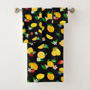 Lemon & Strawberry 5 Bath Towel Set
