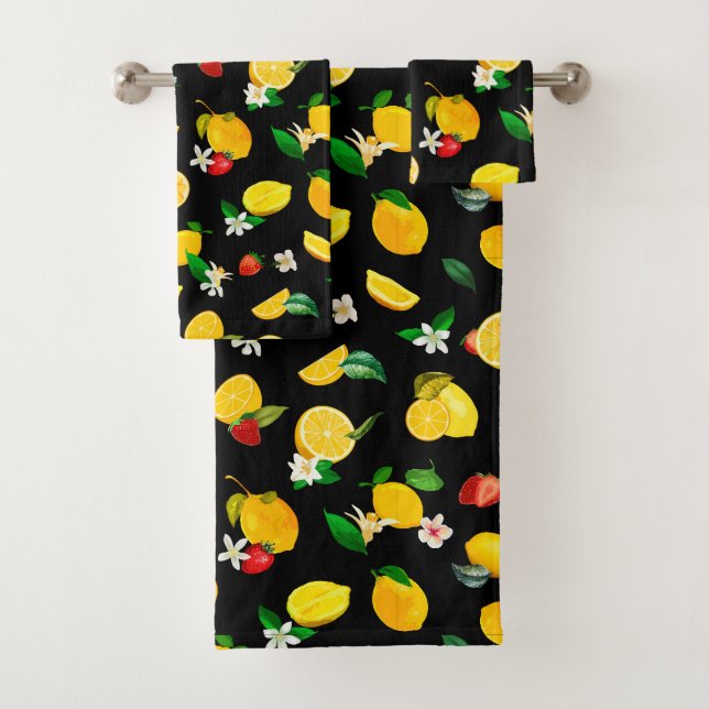 Lemon & Strawberry 5 Bath Towel Set (Insitu)