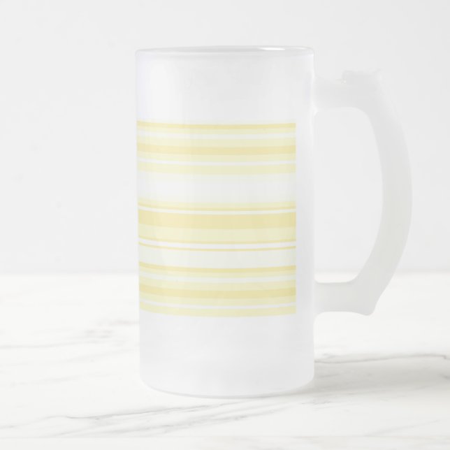 Lemon stripes frosted glass beer mug (Right)