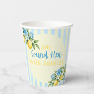 Lemon Stripes Main Squeeze Bridal Shower Paper Cups