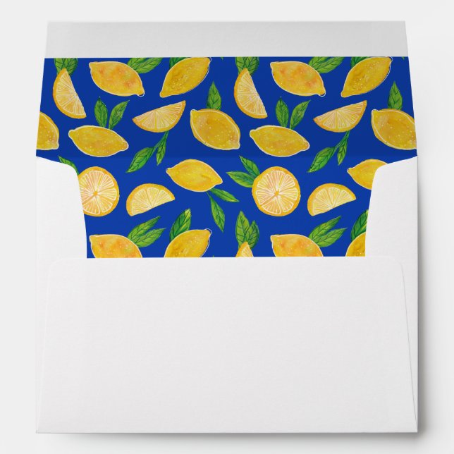Lemon summer citrus fruit pattern envelope (Back (Bottom))