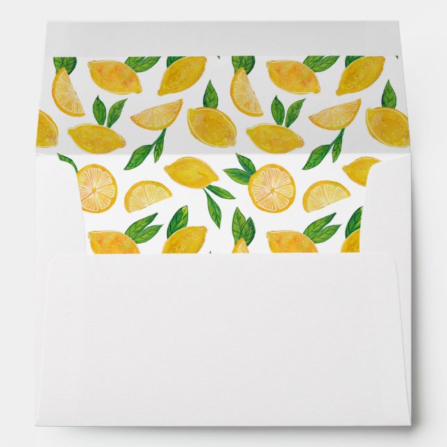 Lemon summer citrus fruit pattern envelope (Back (Bottom))