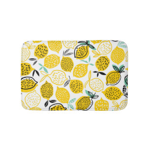 Lemon Summer Design Vintage Illustration Bath Mat