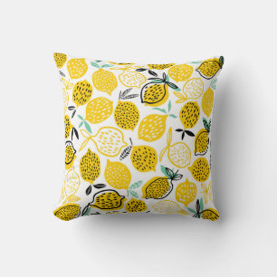 Lemon Summer Design Vintage Illustration Cushion