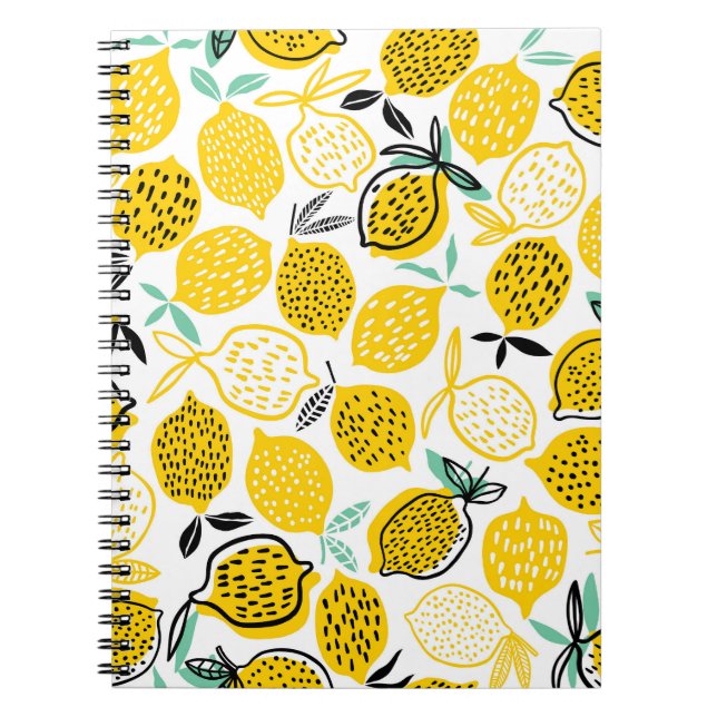 Lemon Summer Design Vintage Illustration Notebook (Front)