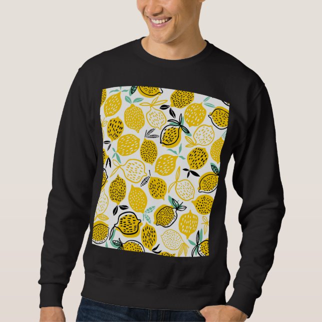 Lemon Summer Design Vintage Illustration Sweatshirt (Front)