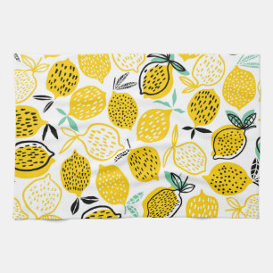 Lemon Summer Design Vintage Illustration Tea Towel