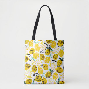 Lemon Summer Design Vintage Illustration Tote Bag