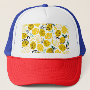 Lemon Summer Design Vintage Illustration Trucker Hat