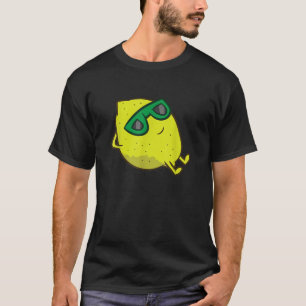 Lemon Summer Fruit Sunglasses On Lemon T-Shirt