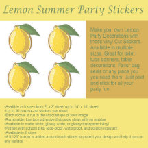 Lemon Summer Party Stickers