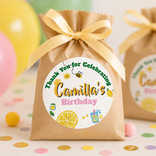 Lemon Summer Theme Kids Birthday Classic Round Sticker