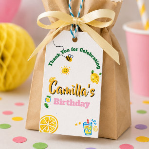 Lemon Summer Theme Kids Birthday Gift Tags